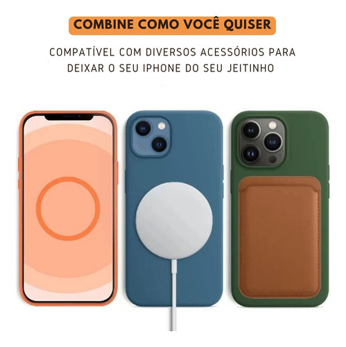 Case Capa Capinha Couro Com Magsafe iPhone 13 14 15 16 17