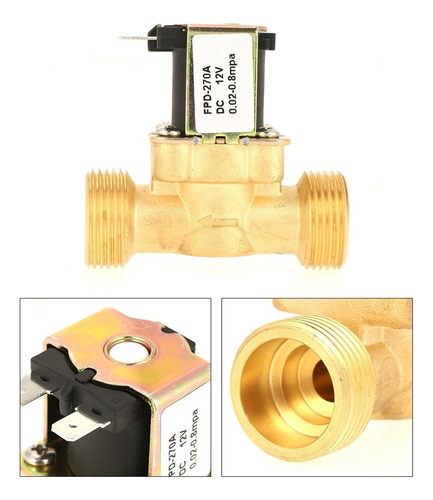 Válvula Solenoide Eléctrica 3/4 Dc 12v Aire Agua Gas Latón N