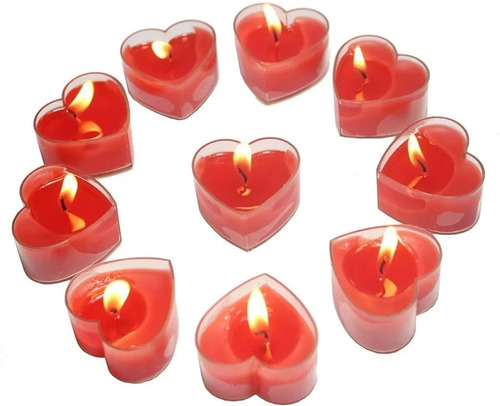 Imagen 1 de 10 de Velas Corazon X 20 Unidades