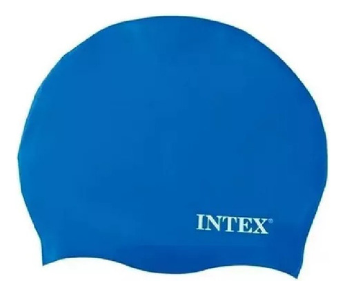 Touca De Natação De Silicone - Intex 55991 Cor Azul Desenho Do Tecido Liso