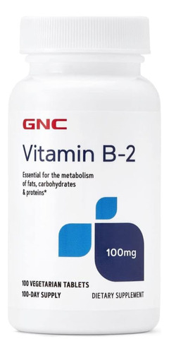 Vitamina B-2 100 Mg, 100 Tabletas Gnc