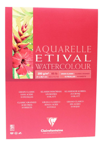Papel De Aquarela Etival A4 200g Clairefontaine
