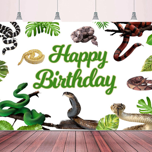 Cartel De Fondo De Feliz Cumpleaños De Serpiente De Reptil, 