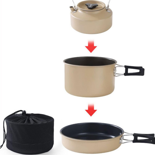 Juego De Utensilios De Cocina Para Acampar, Sartén