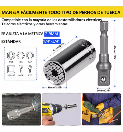 Hapemein® 33pc Juego Brocas Extensión Y Adaptador Taladro Angular 105°
