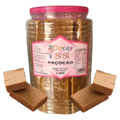 comprar Doce Amendoim Caseiro Paçocão 65g Pote 20 Unida Doce De Bar 