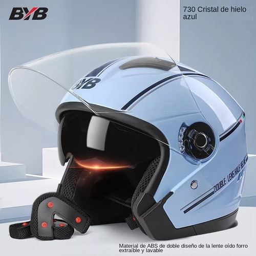 Casco De Moto Para Mujer Con Doble Lente Antivaho