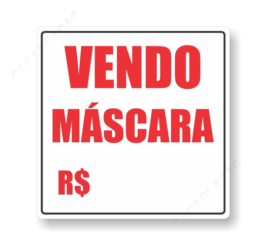 Placa Estabelecimento Vendo Máscara 40x40 Cm Pvc 1mm