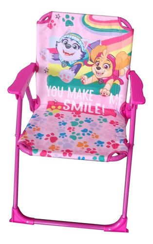 Silla Paw Patrol Plegable Para Playa Varios Personajes Color Rosa