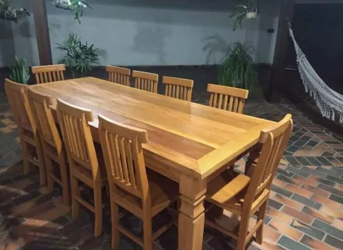 Conjunto Mesa de Jantar Jandira com 10 Cadeiras 2.20 x 1.10 Retangular