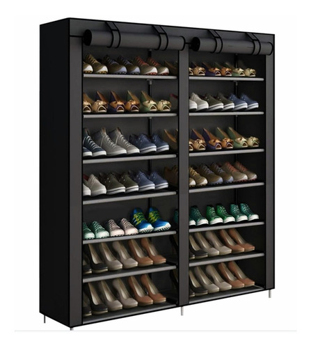  zapatera  Qilay Qilay Zapatera Organizador Zapatos 42pares 7niveles Marco De Metal color negro