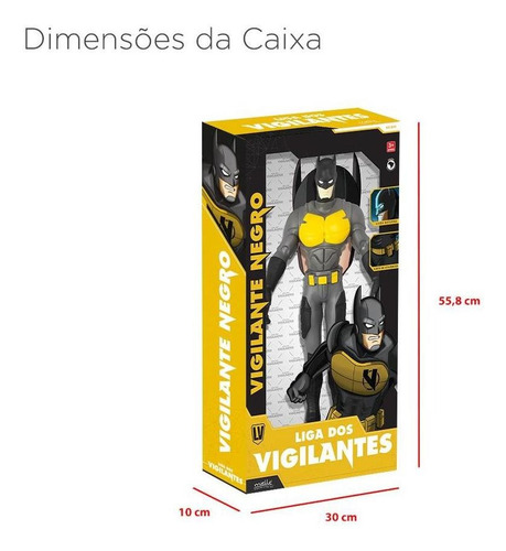 Imagem 4 de 5 de Boneco Articulado Grande Vigilante Negro C/ Máscara Menino