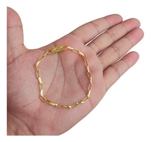 Pulseira Fecho Duplo 4mm Tijolinho De Moeda Antiga 