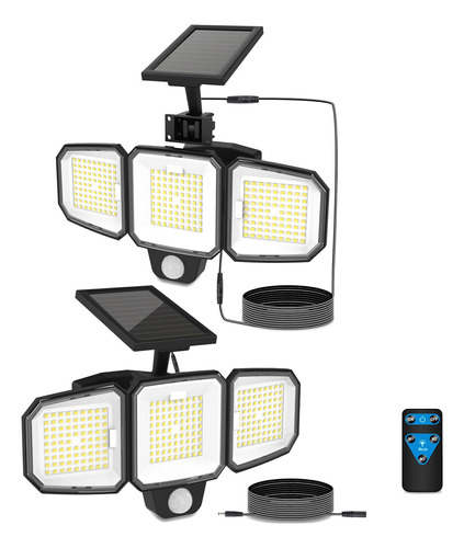 Ceotis Luces Solares Para Exteriores, 243 Led Lm Con Sensor.