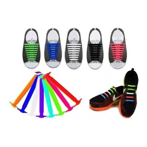 Cordones De Silicon Para Zapatos Multicolor Resistente 