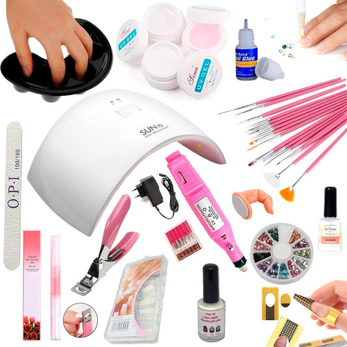 Kit Uñas Cabina Esmalte Semipermanente Decoracion Gel Uv