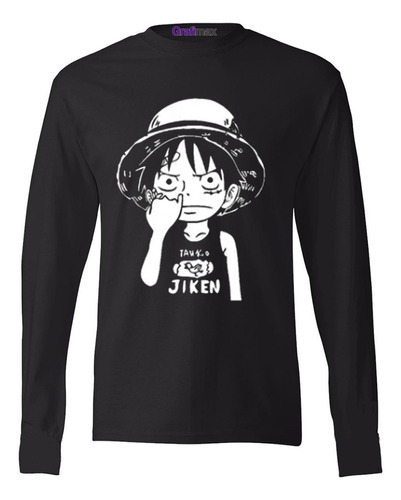 Polera Manga Larga Luffy Moco One Piece Anime Grafimax