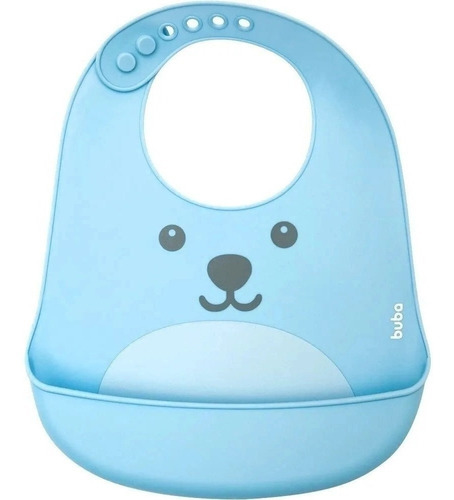 Babador Silicone Com Pega Migalhas P Menino Gumy Buba ® Azul