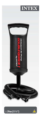 Bomba De Aire Manual Double Quick Intex 3 Boquillas 68612 Negro