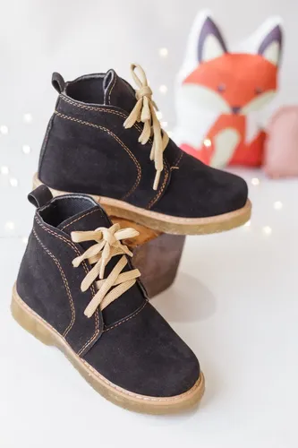 Chavitos Botitas Baja Ni os Invierno Cordones Negro Vale Kid