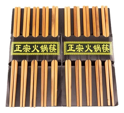 Set Palitos Chinos Palillos Orientales  De Bambú X10 Pares