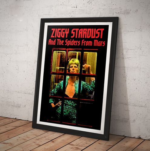 Cuadro Vidrio Poster David Bowie Ziggy Stardust Phone Promo