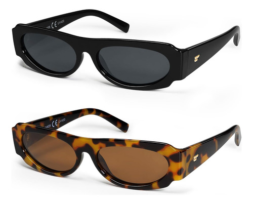 Vanlinker Gafas De Sol Negras De Moda De Los Años 90 Para Mu