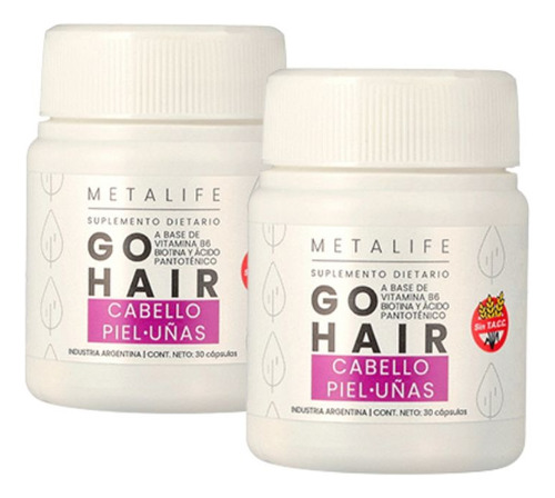 Suplemento Go Hair Cabello Piel Y Uñas Formula Ee Uu X2