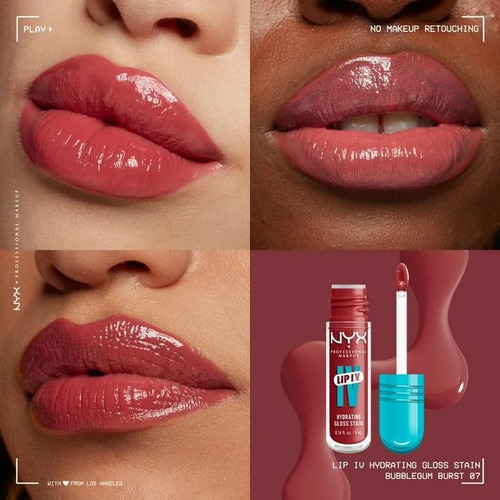 Nyx Lip Iv Hydrating Lip Gloss Stain - Varios Tonos 07 Bubblegum Burst