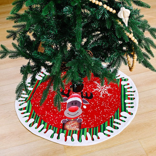 Falda De Árbol De Navidad T7 Con Tapa De Papá Noel Con Base