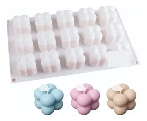 Molde En Silicona Para Velas: Bandeja Cubos Pequeños