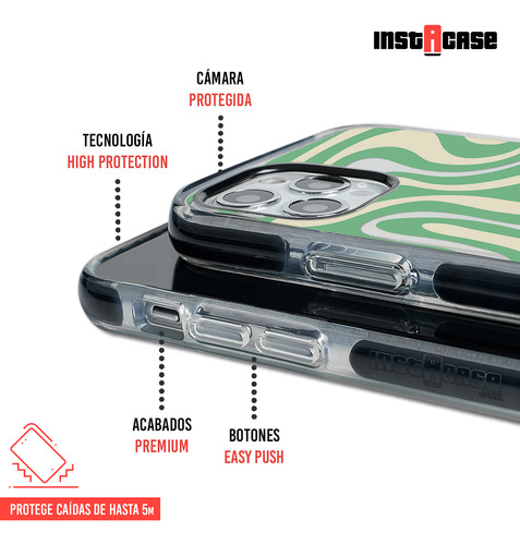 Funda Para iPhone Con Tu Nombre Para Mujer Curvas Verde