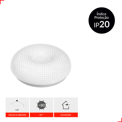 Lampada Led Plafon Iara 16w 1440lm 6500k Bivolt Avant Estrutura Branco 110V/220V (Bivolt)