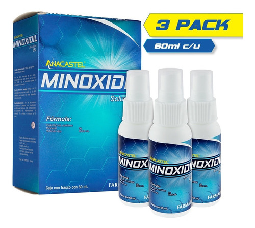 Imagen 1 de 10 de Minoxidil 5% - 3pack Tratamiento Crecimiento Cabello Y Barba