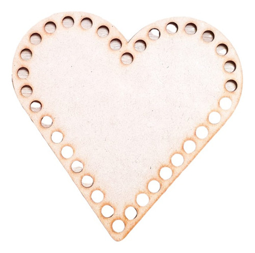 Base De Madera Corazon 20 Cm Para Cestas De Trapillo