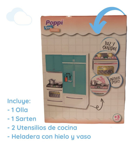 Cocina Completa Juguetes Nena Cocinita Luz Y Sonido Poppi Color Rosa