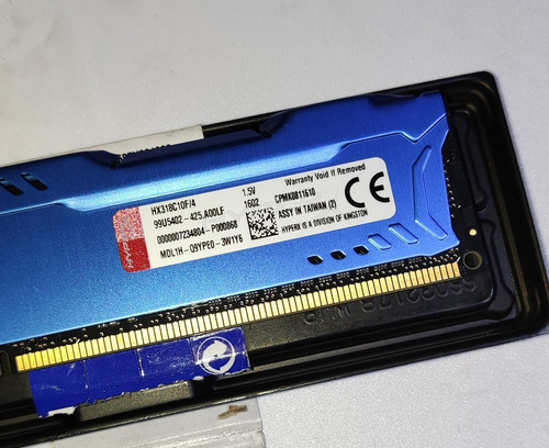 Memoria Ram Ddr3 1866 4gb Kingston Hyperx Fury - Hx318c10f/4 (Usado)