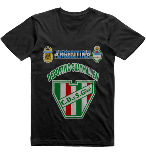 Remera Infantil Negra Deportivo Guaymallen Mendoza