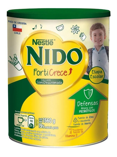 Leche Nido Forticrece Semidesc Con Probióticos Tarro 1.56 Kg