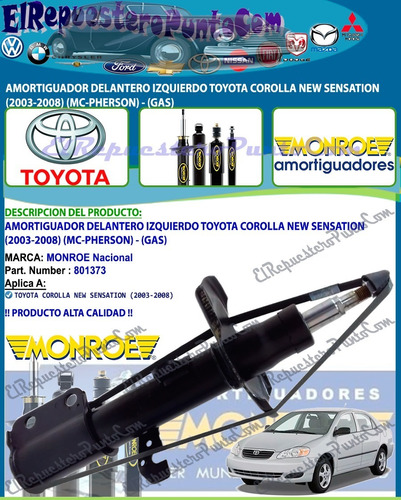 Amortiguador Del. Izq. Corolla New Sensation (03-08) (gas)