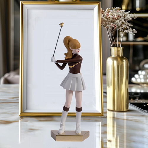 Estatua De Golfista Femenina, Colección De 10 Cm X 30 Cm