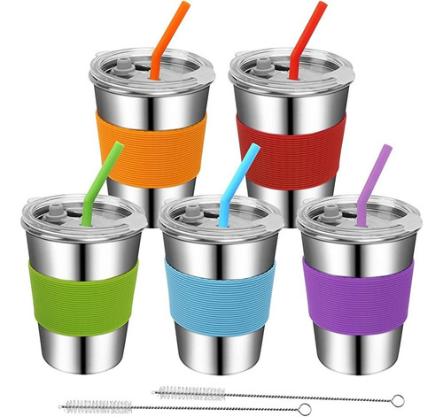 Rommeka Toddler Cups With Straws, 18/8 Stainless Steel Child