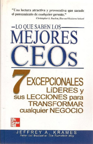 Libro Lo Que Saben Los Mejores Ceo´s De Jeffrey A Krames