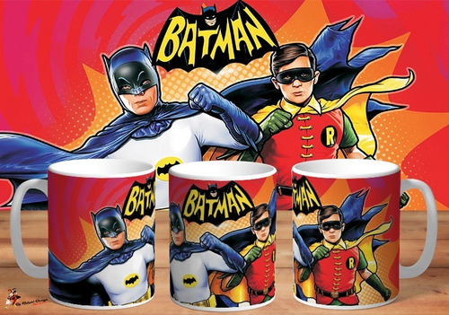 Taza De Ceramica Batman Adam West Comic 4k Art