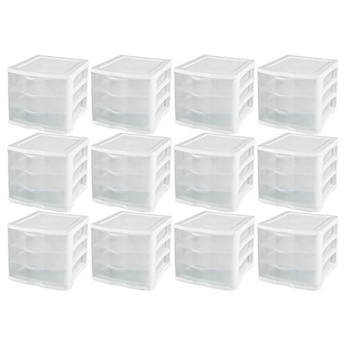 Clearview Compact Stacking 3 Drawer Storage Organizer S...