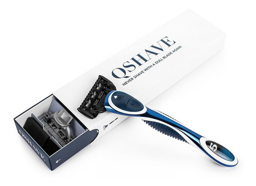 Rastrillo De Lujo Qshave Blue Modelo Rq500  - Envio Gratis