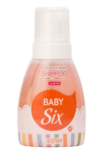 Espuma De Baño Shampoo Con Ph Neutro Six Para Bebés 270 Ml