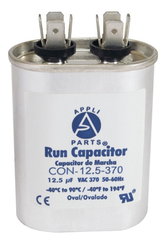 Condensador/ Capacitor De Marcha  12.5 Mfd 370 Vac Ovalado