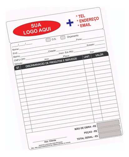 comprar 10 Talões Blocos Orçamento Loja Som 25 Jgs - 2 Vias