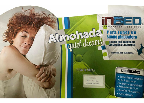 Almofada tradicional InBed quiet dreams 60 cm x 20 cm por 2 unidades